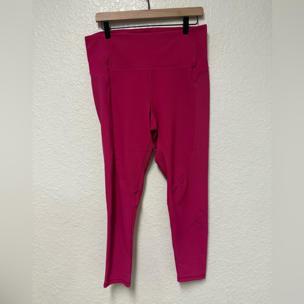 CALIA by Carrie Underwood Vibrant Pink Ribbed Leggings Size XL